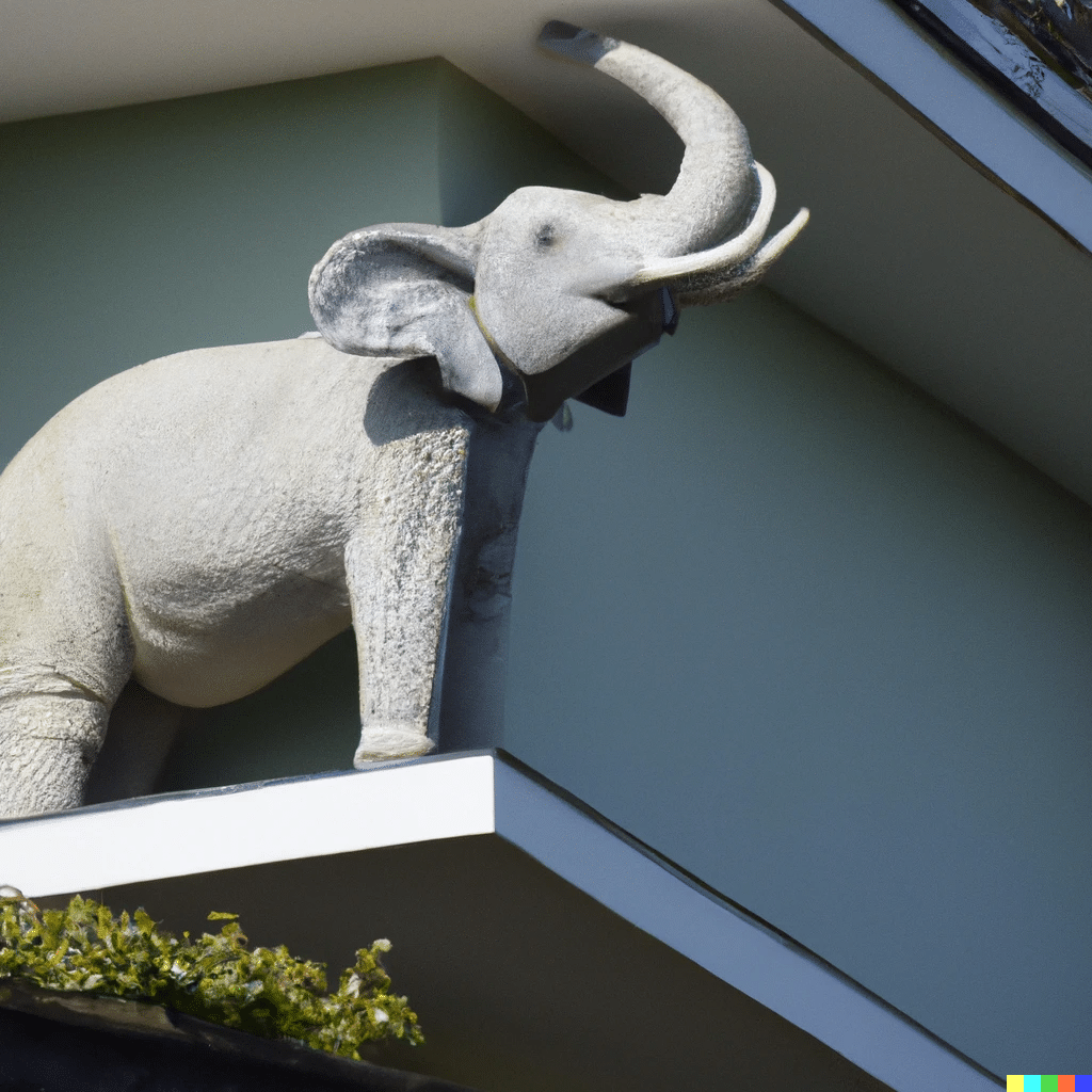Balkon met een olifant